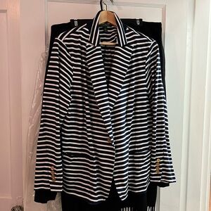 Ralph Lauren striped jersey blazer with gold buttons